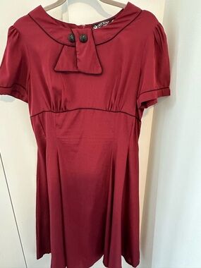 Hell Bunny Vixen Kids Bottoms in Deep Burgundy